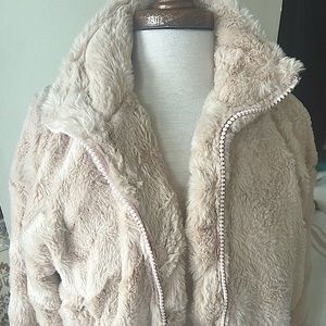 Faux Fur pink jacket- size S NWT